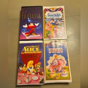 Dumbo. Snow White. Fantasia. Alice in wonderland. Vintage vhs tapes.